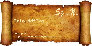 Szin Nóra névjegykártya
