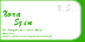nora szin business card